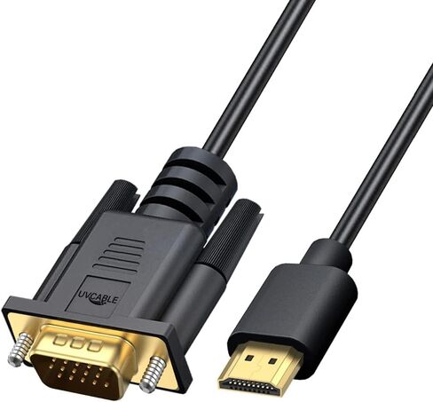 HDMI to VGA Cable 5-Pack, 3.3ft Computer HDMI to VGA Monitor Cable Adapter Male to MaleCord for Computer, Desktop, Laptop, PC, Monitor, Projector, HDTV, and More (NOT Bidirectional) | Compatible with Computer, Desktop, Laptop, PC, Monitor, Projector, HDTV in Kuwait