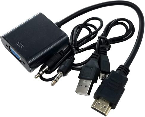 محول HDMI إلى VGA من إيموري؛ بما في ذلك مخرج صوت 3.5 ملم؛ منفذ طاقة USB؛ (ذكر إلى أنثى) قم بتوصيله للكمبيوتر، والكمبيوتر المكتبي، والكمبيوتر المحمول، والكمبيوتر الشخصي، والشاشة، وجهاز العرض، والتليفزيون عالي الدقة والمزيد in Kuwait