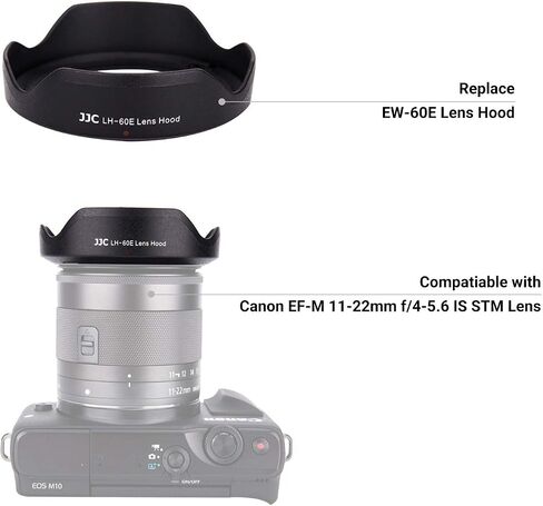 Lens Hood for Canon EF-M 11-22mm F4-5.6 is STM Lens, Reversible Lens Shade on EOS M6 Mark II M200 M100 M50, Replace Canon EW-60E Lens Hood | Reversible Lens Shade Cover on EOS M6 Mark II M2 M1 M5, Replace Canon EW-6E Lens Hood,Provide Lens with Extra Prot in Saudi Arabia