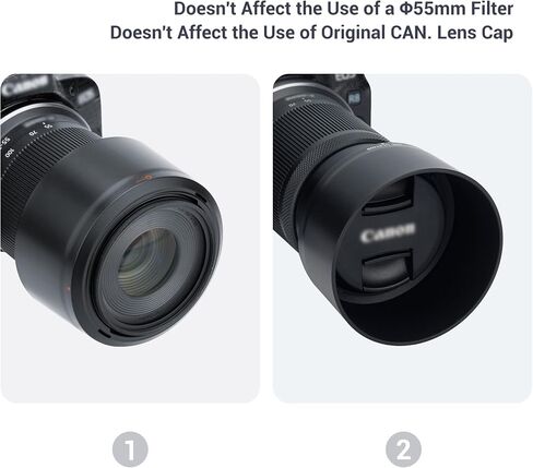 Lens Hood for Canon RF-S 10-18mm F4.5-6.3 is STM, Reversible Lens Shade Replace Canon EW-53B Lens Hood, Compatible with 49mm Filters and 49mm Lens Cap | Reversible Lens Shade Cover Replace Canon EW-53B Lens Hood, Compatible with 49mm Filters and 49mm Lens in Saudi Arabia