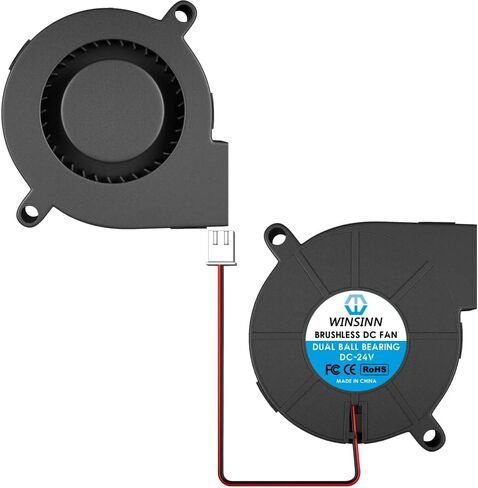 WINSINN 5015 Blower Fan 5V, 3D Printer 5 Volt Fans Blower Turbine Turbo Dual Ball Bearing, Brushless Cooling 50mmx15mm 2PIN (Pack of 2Pcs) in Saudi Arabia