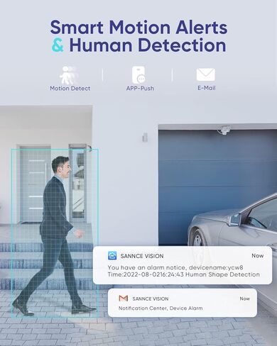 SANNCE DVR لكاميرا الأمان، 5MP Lite 32CH CCTV DVR (بدون محرك أقراص ثابت)، هجين 5 في 1 لكاميرات المراقبة AHD/TVI/CVI/CVBS/IP، كشف الإنسان بالذكاء الاصطناعي، تنبيه البريد الإلكتروني، الوصول عن بعد، تسجيل 24/7 in Kuwait