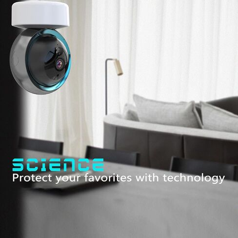 Eujgoov واي فاي كاميرا الأمن الداخلي، كاميرات المراقبة ABS الإسكان الكلب وكاميرا الطفل مع تطبيق الهاتف للمنزل داخلي الولايات المتحدة التوصيل 100 ‑ 240 فولت in Kuwait