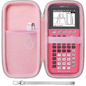 Case for Texas Instruments TI-84 Plus CE/TI-84 Evo/TI 84 Plus/TI-Nspire CX II CAS/TI-Nspire CX II Graphing Calculator, Mesh Pocket for Charging Cables, Pens and Rule(Black) in Saudi Arabia