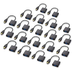 محول HDMI إلى VGA، 20 حزمة محول HDMI مطلي بالذهب (ذكر إلى أنثى) متوافق مع أجهزة الكمبيوتر وسطح المكتب والكمبيوتر المحمول والكمبيوتر الشخصي والشاشة وجهاز العرض وHDTV وChromebook وRaspberry Pi وRoku وXbox والمزيد in Kuwait