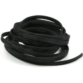 Aicosineg 16.4FT PET جديلة كابل التغطيه سلكيه مرنه كم شبكه الأسلاك مضفر الأكمام الواقية 0.44in التفاف حامي لحماية سلك الطاقة مثبطات اللهب إدارة الكابلات البرتقالية in Kuwait