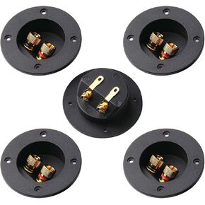 2Pcs 3-Inch Speaker Box Terminal Cup DIY 2-Way Speaker Box Terminal Binding Post Round Spring Cup Connector