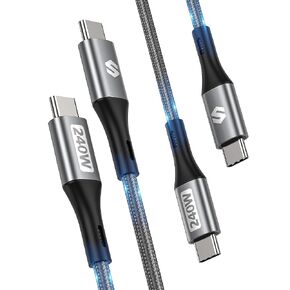 Silkland 240W USB C to USB C Cable, Type C Fast Charging Cable 1FT (2 Pack) in Kuwait