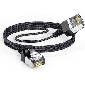 2Pack Cat6 Ethernet Cable Slim&Flexible and Light, Nylon Braided High Speed Cat6a LAN Network Cable for Travel or Modem/Router/Gaming/PC Black-6FT in Saudi Arabia