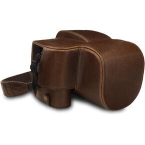 MegaGear MG1678 Ever Ready Leather Camera Case Compatible with Panasonic Lumix DC-FZ1000 II, Leica V-Lux 5 - Black