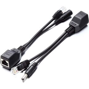 Active PoE Splitter - Power Over ethernet Splitter Adapter, 48V to 12V, IEEE 802.3af Compliant, 10/100Mbps PoE Splitter for Surveillance Camera, WAP and VoIP Phone, up to 100m, 2 Pack