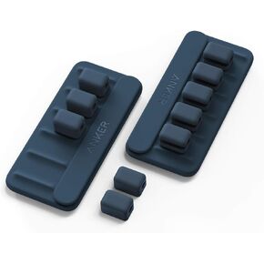 Anker Cable Management, Magnetic Cable Holder, Desktop Multipurpose Cord Keeper, 5 Clips for Lightning, USB C, Micro Cables, Other Wires, Sticks to Wood, Marble, Metal, Glass (Black)