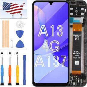 for Samsung Galaxy A13 SM-A137 Screen Replacement SM-A137F SM-A137F/DSN SM-A137F/DS LCD Touch Screen Digitizer Assembly A137 A135 Display Repiar Parts Kit (Not for A13 5G) (Black no Frame)