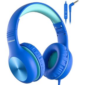 Kids Headphones with Cord, Over-Ear Headphones for Kids with Microphone, 85/94dB Volume Limit Headset for Kids with Shareport, Wired Headphones for School, Toddler Headphones for Tablet/iPad