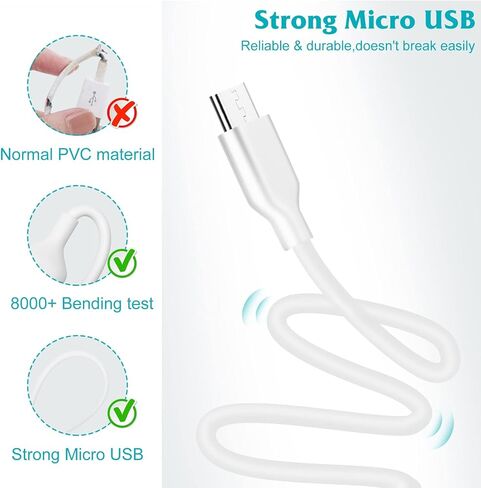 UL Listed Quick Charger Wall Charger, 15W QC Fast Charging USB Charger Power Adapter Wall Plug with 4ft Cord for Lava X28 Plus Comes with 4 Foot Micro USB Cable in Kuwait