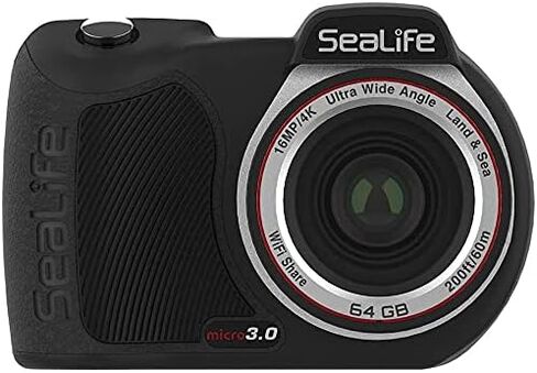 SeaLife Micro 3.0 64GB, 16mp, 4K Underwater Camera for Underwater Photography and Video, Easy Set-up, Wireless Transfer; Includes case, Wrist Strap (Improved/Black) in Saudi Arabia