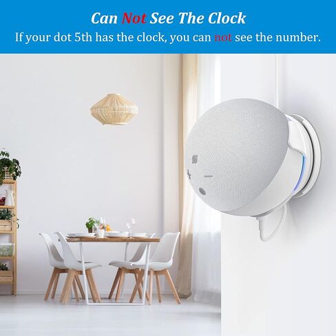 حامل حائط PlusAcc للجيل الخامس من Echo Dot - حامل حائط حامل لـ Echo Dot 5th Gen، ملحقات Alexa Dot 5 موفرة للمساحة، إدارة كابلات مدمجة (أسود-عبوة واحدة) in Kuwait