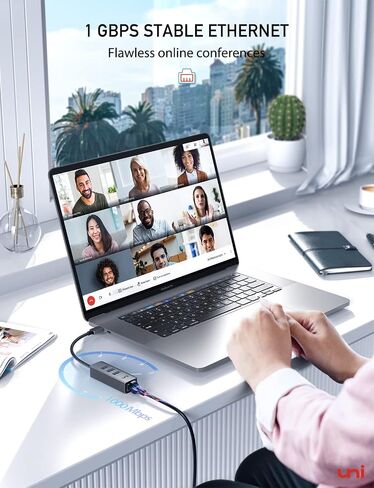 يوني محول ايثرنت USB C، موزع ايثرنت USB C بسرعة 1 جيجابايت في الثانية مع USB 3.0 [بدون برنامج تشغيل، الومنيوم] لماك بوك برو وكروم بوك واكس بي اس وايباد واي ماك وجالكسي وايفون 15 برو/ ماكس وكيبورد in Kuwait
