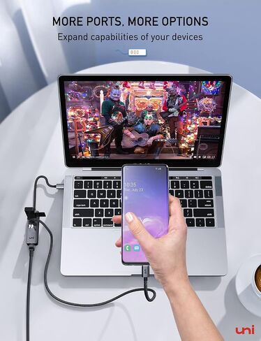 يوني محول ايثرنت USB C، موزع ايثرنت USB C بسرعة 1 جيجابايت في الثانية مع USB 3.0 [بدون برنامج تشغيل، الومنيوم] لماك بوك برو وكروم بوك واكس بي اس وايباد واي ماك وجالكسي وايفون 15 برو/ ماكس وكيبورد in Kuwait