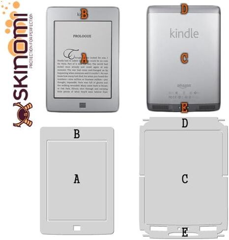 واقي بشرة الجسم بالكامل من Skinomi متوافق مع Amazon Kindle Touch 3G (2011) (واقي شاشة + غطاء خلفي) طبقة TechSkin كاملة التغطية شفافة عالية الدقة in Kuwait