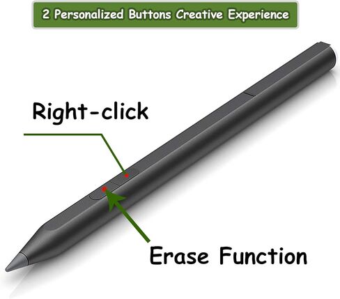 Rechargeable MPP 2.0 Tilt Pen Compatible for HP Rechargeable MPP 2.0 Tilt Pen ; Touch Screen Devices with Magnetic Barrel,4096 Level Pressure and Palm-Rejection(Black,3J122AA) in Saudi Arabia