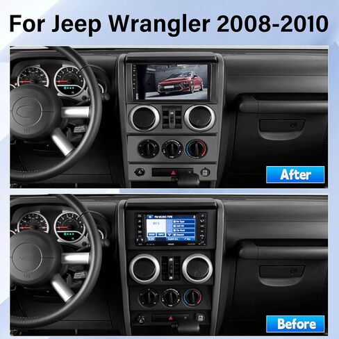 [2+64G] Android 13 Car Stereo for Jeep Wrangler 2008-2010 with Apple Carplay&Android Auto,9 Inch Touch Screen Car Radio with Mirror Link GPS WiFi Bluetooth FM/RDS SWC Dual USB/AUX-in+Backup Camera in Saudi Arabia