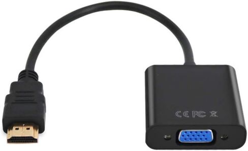 Cyclotronix HDMI Male to VGA Female Adapter Gold Plated Compatible for Computer, Desktop, Laptop, PC, Monitor, Projector, HDTV, Chromebook, Raspberry Pi, Roku, Xbox and More in Saudi Arabia