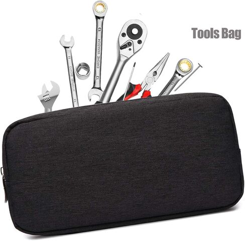 حقيبة تنظيم الكابلات الإلكترونية للسفر وحقيبة الملحقات حقيبة JBOS Gadgets حقيبة الحقيبة القماشية بسحاب حقيبة مقاومة للماء للإلكترونيات/الملحقات العالمية حقيبة حمل متعددة الوظائف، متوسطة/أسود in Kuwait