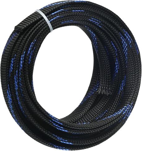 Cable Sleeve Braided Sleeving PET Wire Loom Tubing Cable 16.4ft-1/3inch Wrap Protector for HiFi Audio and Video Headphone Cable Protect Wires from Chewing of Pets Black in Saudi Arabia