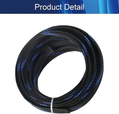 Cable Sleeve Braided Sleeving PET Wire Loom Tubing Cable 16.4ft-1/3inch Wrap Protector for HiFi Audio and Video Headphone Cable Protect Wires from Chewing of Pets Black in Saudi Arabia
