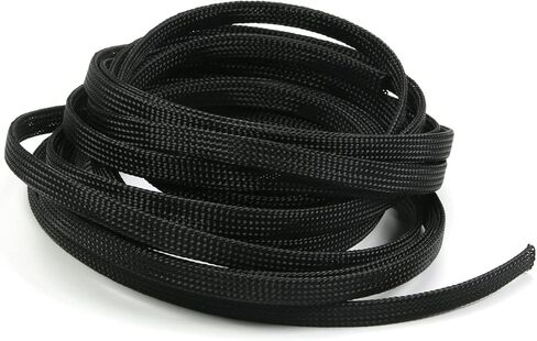 Cable Sleeve Braided Sleeving PET Wire Loom Tubing Cable 16.4ft-1/3inch Wrap Protector for HiFi Audio and Video Headphone Cable Protect Wires from Chewing of Pets Black in Kuwait