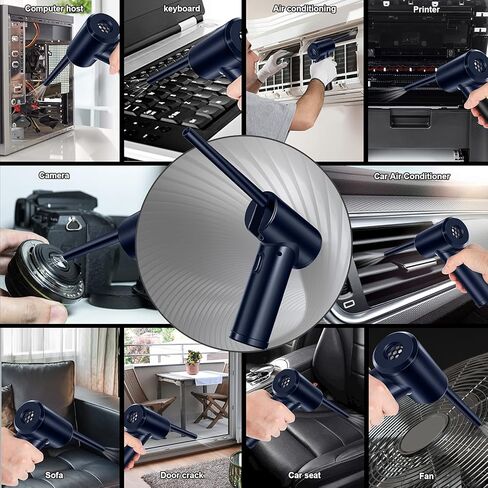 Reesibi Electric Cordless Air Duster - 40000 RPM Portable Air Blower 6000mAh Compressed Air Duster Alternative to Air Can Gas Cleaning for Keyboard Laptop PC Camera Cleaner in Kuwait