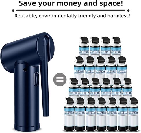 Reesibi Electric Cordless Air Duster - 40000 RPM Portable Air Blower 6000mAh Compressed Air Duster Alternative to Air Can Gas Cleaning for Keyboard Laptop PC Camera Cleaner in Kuwait