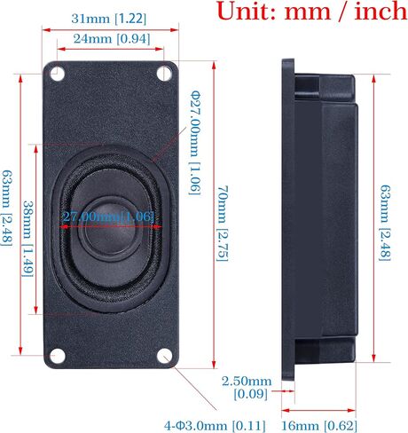Speaker 3 Watt 4 Ohm Compatible with Arduino Motherboard, JST-PH2.0 Interface. It is Ideal for a Variety of Small Electronic Projects. in Saudi Arabia