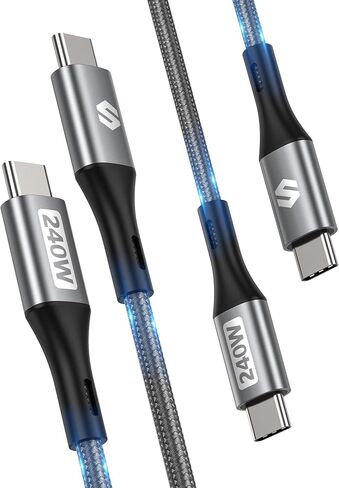 Silkland 240W USB C to USB C Cable, Type C Fast Charging Cable 1FT (2 Pack) in Kuwait