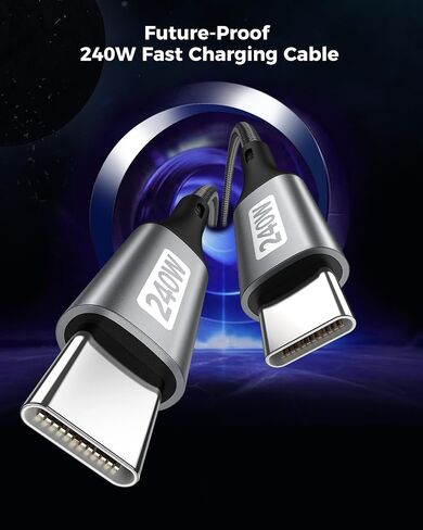 Silkland 240W USB C to USB C Cable, Type C Fast Charging Cable 1FT (2 Pack) in Kuwait