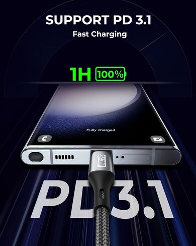 Silkland 240W USB C to USB C Cable, Type C Fast Charging Cable 1FT (2 Pack) in Kuwait