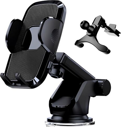 حامل هاتف السيارة العالمي Auetrcls، (صديق للطرق الوعرة) حامل لوحة القيادة فائق الشفط بدون استخدام اليدين، حامل هاتف بفتحة تهوية للزجاج الأمامي للسيارة، حامل لجميع الهواتف المحمولة وجميع السيارات in Kuwait