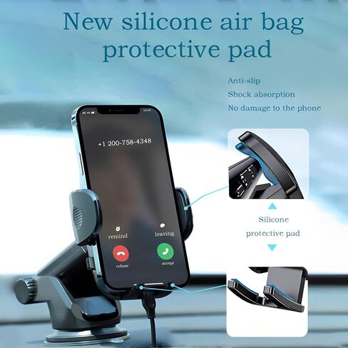 حامل هاتف السيارة العالمي Auetrcls، (صديق للطرق الوعرة) حامل لوحة القيادة فائق الشفط بدون استخدام اليدين، حامل هاتف بفتحة تهوية للزجاج الأمامي للسيارة، حامل لجميع الهواتف المحمولة وجميع السيارات in Kuwait