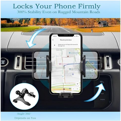 حامل هاتف السيارة العالمي Auetrcls، (صديق للطرق الوعرة) حامل لوحة القيادة فائق الشفط بدون استخدام اليدين، حامل هاتف بفتحة تهوية للزجاج الأمامي للسيارة، حامل لجميع الهواتف المحمولة وجميع السيارات in Kuwait