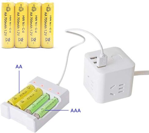 شاحن بطارية illombo 4 منافذ لبطاريات AA AAA مع قابس USB 220 فولت 50 هرتز ملحقات محطة محول أداة الطاقة العالمية in Saudi Arabia