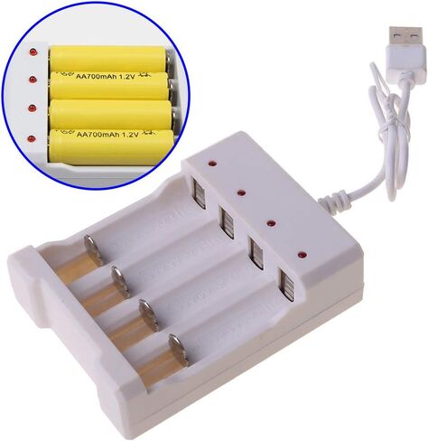 شاحن بطارية illombo 4 منافذ لبطاريات AA AAA مع قابس USB 220 فولت 50 هرتز ملحقات محطة محول أداة الطاقة العالمية in Saudi Arabia