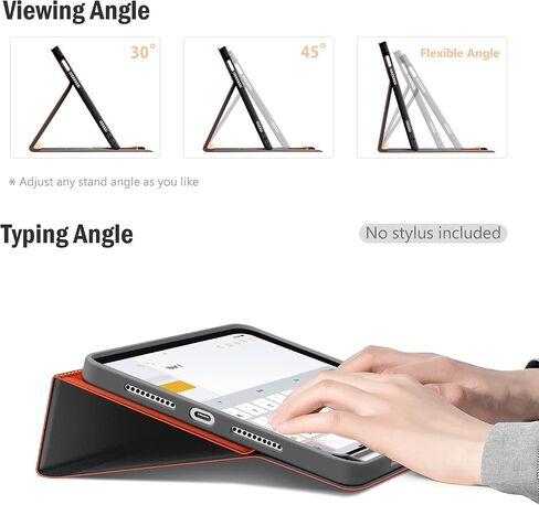 حافظة Antbox iPad Mini 6 (2021) الجيل السادس لجهاز iPad Mini 8.3 بوصة مع حامل قلم رصاص وغطاء ذكي من الجلد النباتي مع وظيفة النوم/الاستيقاظ التلقائي (بني) in Kuwait