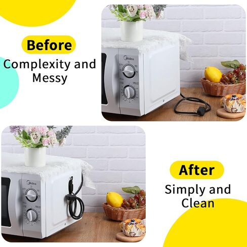 12 Pcs Cord Bundlers Organizer for Appliances, Black | Self Adhesive Kitchen Sticky Silicone Holder Organizer for Air Fryer, Toaster, Home Decorations Accessories in Kuwait