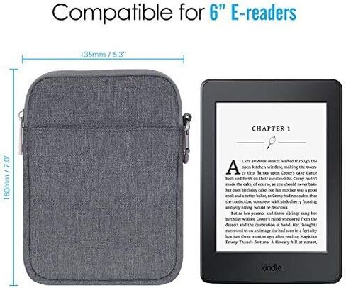 MoKo 6-7 Inch Kindle Sleeve Bag, Protective Nylon Cover Compatible with Kindle Paperwhite 2021, Fire 7 2022, All-New Kindle//Kids (11th Generation)/Colorsoft, Kobo E-Reader, Pink in Kuwait
