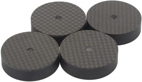 Tertullus 4Pcs Carbon Fiber Speaker Audio Isolation Feet Speaker Spike Pads Turntable Feet Pads Floor Protectors Dampening Pad Amp Feet for Turntable Speaker Subwoofer Etc(40mm×10mm) in Saudi Arabia