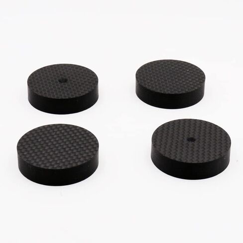 Tertullus 4Pcs Carbon Fiber Speaker Audio Isolation Feet Speaker Spike Pads Turntable Feet Pads Floor Protectors Dampening Pad Amp Feet for Turntable Speaker Subwoofer Etc(40mm×10mm) in Saudi Arabia