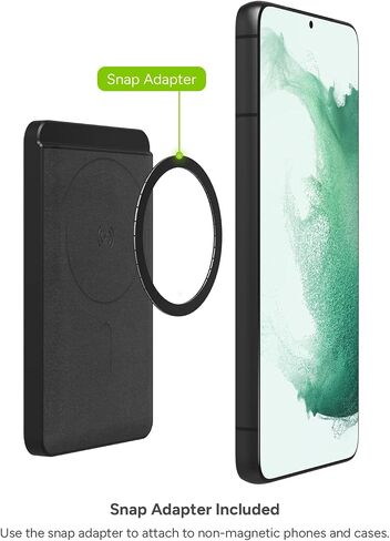 محفظة mophie snap+ Juice Pack 5K - أسود - بنك طاقة مغناطيسي متوافق مع الهواتف الذكية التي تدعم MagSafe وQi، ويعمل مع هواتف Apple وAndroid (غير متوافق مع iPhone 13 pro أو 13 Mini) in Saudi Arabia