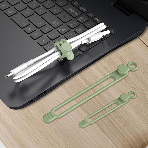 24Pcs Silicone Cable Ties, Cord Organizer Cable Management-Multi | Reusable Cord Ties for Electronics, Office Desk Accessories, Home Travel Essentials, Easy to Use, 4.2 Inch-4 Colors in Kuwait