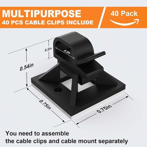 30 Pack 2 inch Zip Tie Adhesive Mounts Self Adhesive Cable Tie Base Holders with Multi-Purpose Tie wire clips with screw hole,Anchor stick on wire holder with 8 inch zip ties（White） in Saudi Arabia